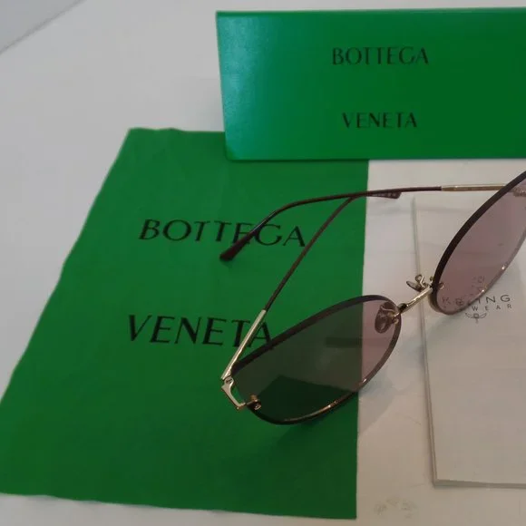 BOTTEGA VENETA Made Italy BV02045 004 New Elegant Sunglasses Purple Colored Lens - Picture 5 of 15